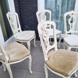 Louis XV Baroque Style Lacquered Chairs, Set of 2