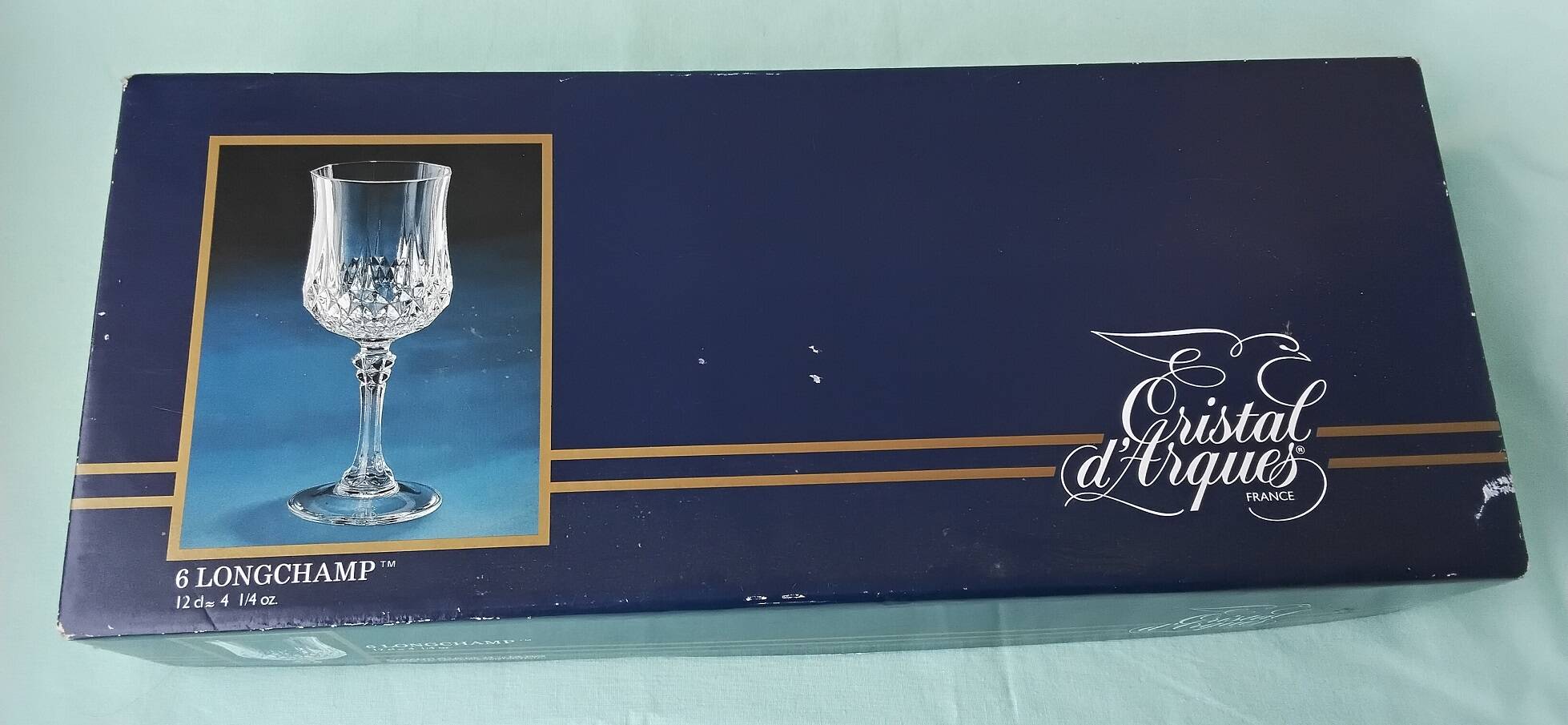 6 crystal stem glasses