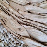 Heart fan in vintage woven palm leaves
