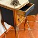 Table de chevet ancienne en bois et plateau en marbre, France fin XIXème