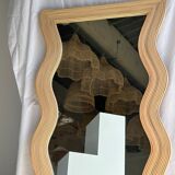 Zigzag rattan foot mirror H:182cm