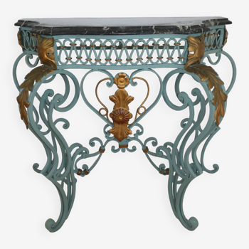 Magnificent Louis XV style iron and marble console