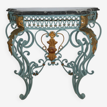 Magnifique console style Louis XV Fer et Marbre