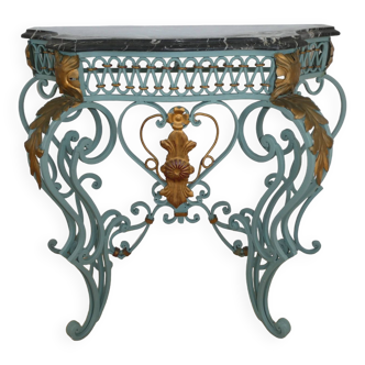 Magnificent Louis XV style iron and marble console