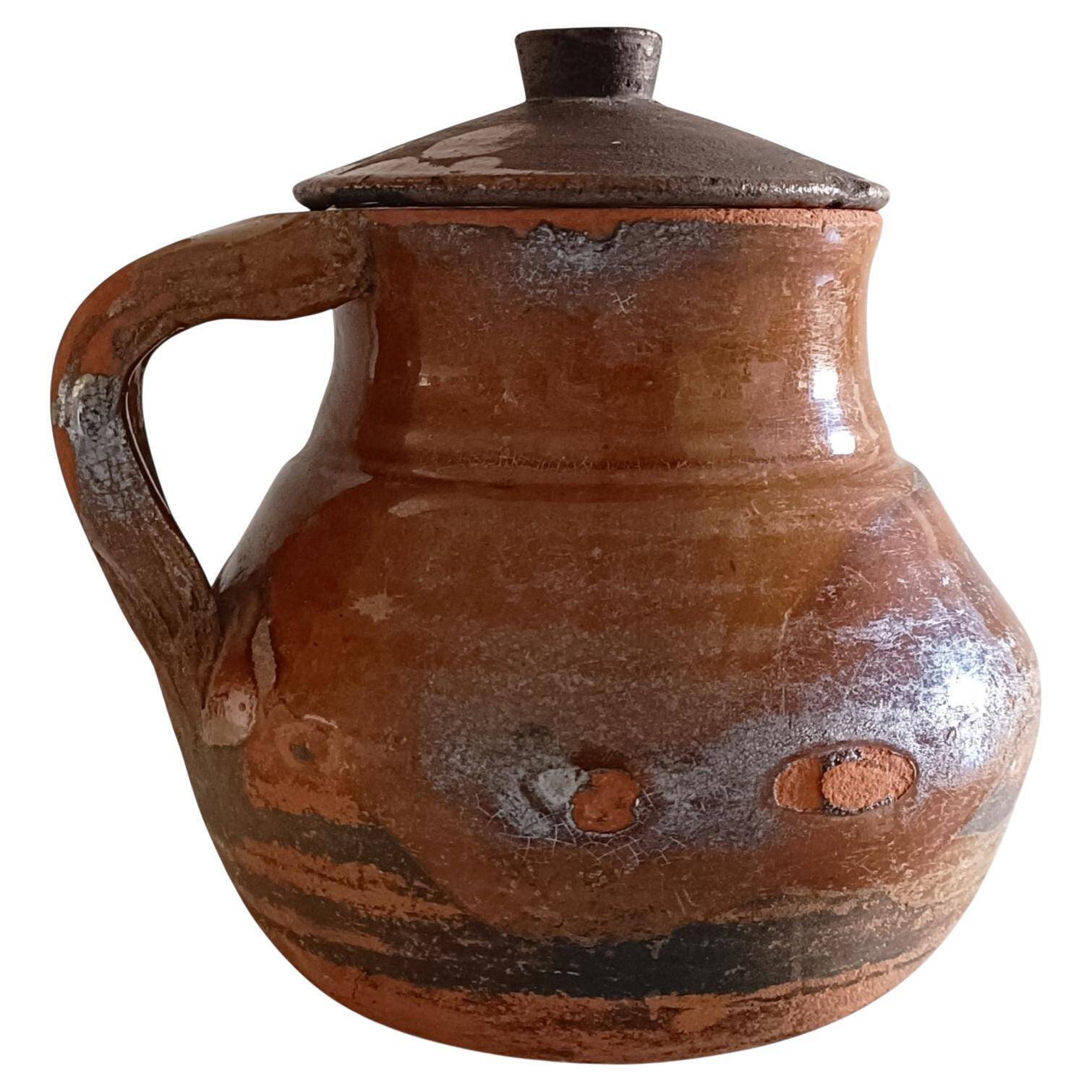 Rustic Terracotta Cooking Olla, Hand-Crafted, Spanish, 19th Century
