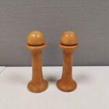 Salt and pepper set in beech wood, designed by Nissen Denmark.