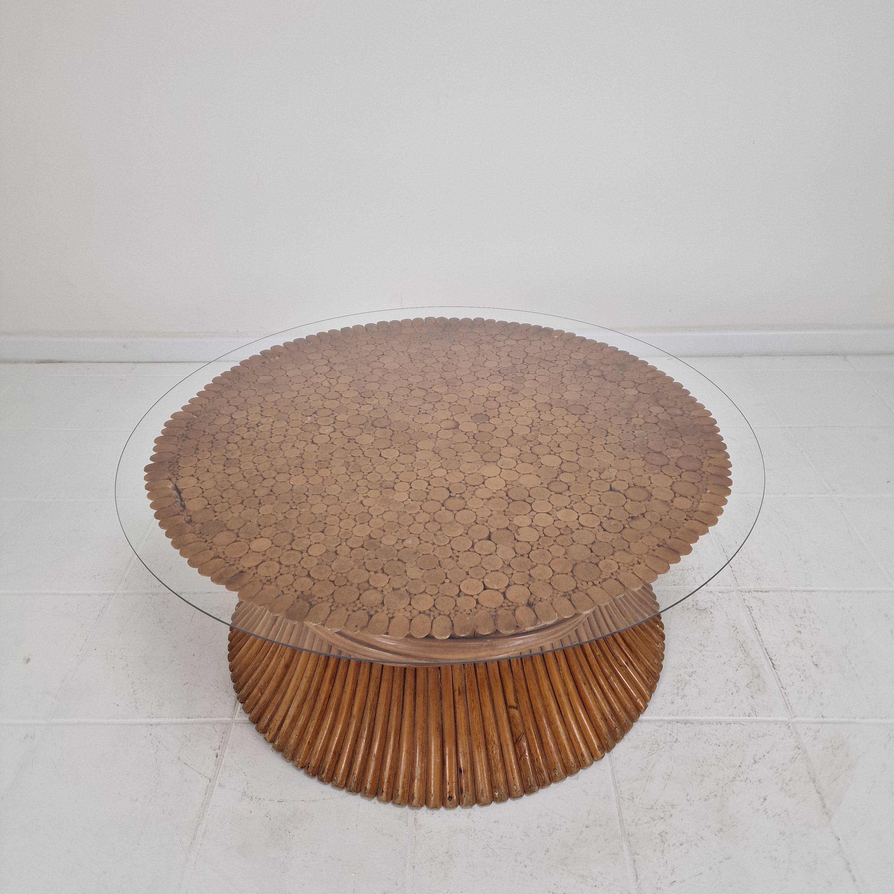 Table basse en bambou en forme de gerbe de blé par McGuire, États-Unis, vers 1970