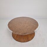 Table basse en bambou en forme de gerbe de blé par McGuire, États-Unis, vers 1970