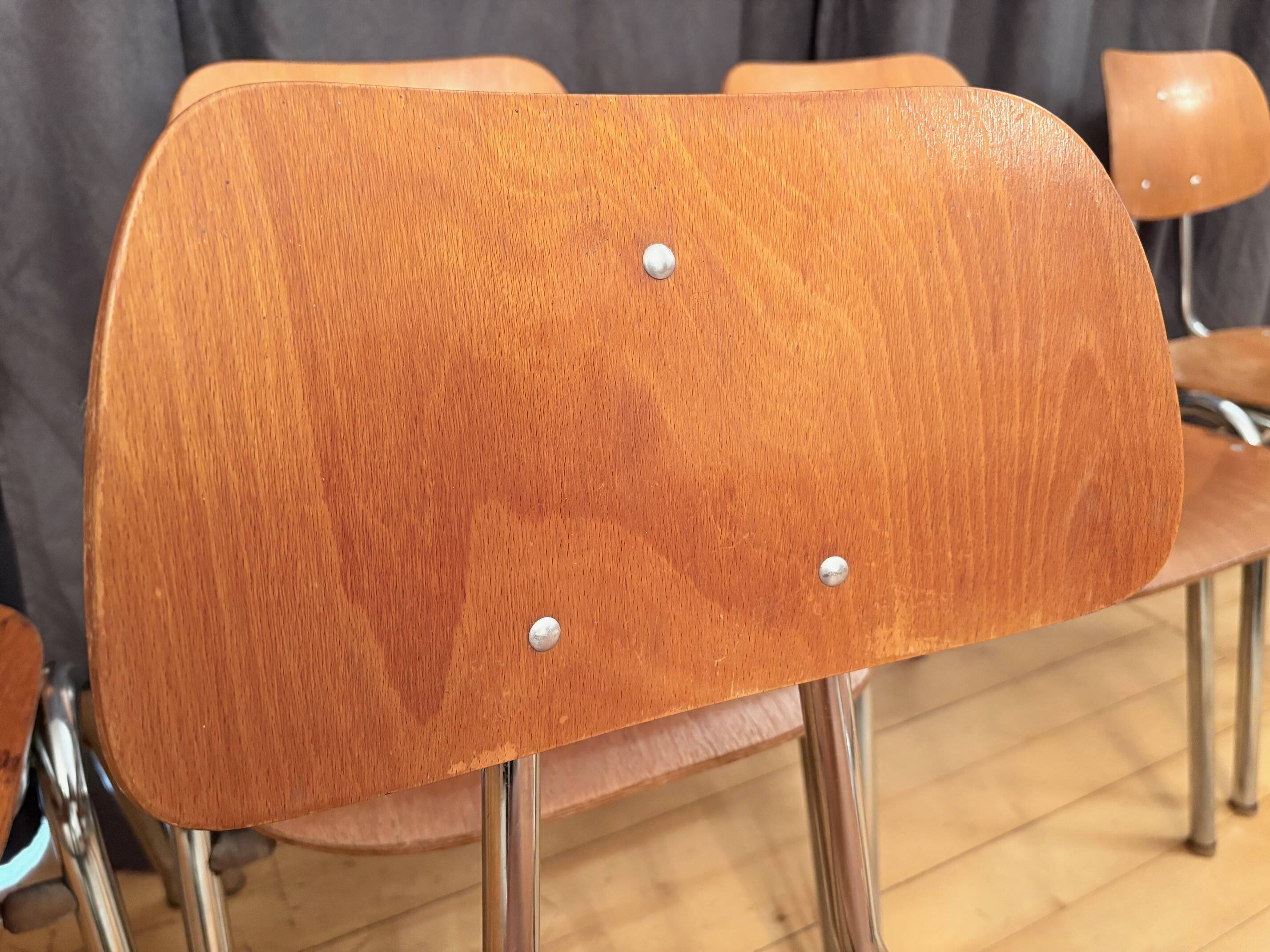 Set of six KN-38 chairs designed by Karl Nothhelfer for VS Möbel, Germany,