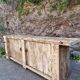 Established ancient French console table / kitchen island / shop counter, early 1900s.
