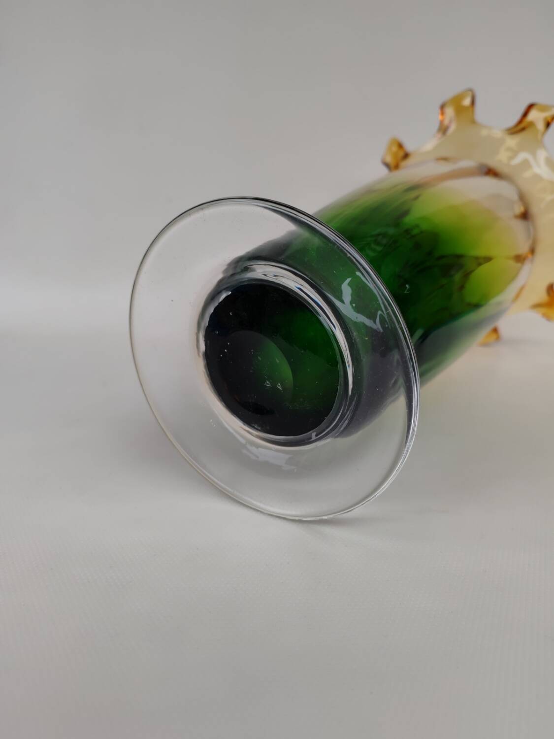 Very large two-tone glass vase, mid-20th century.