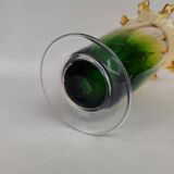 Very large two-tone glass vase, mid-20th century.