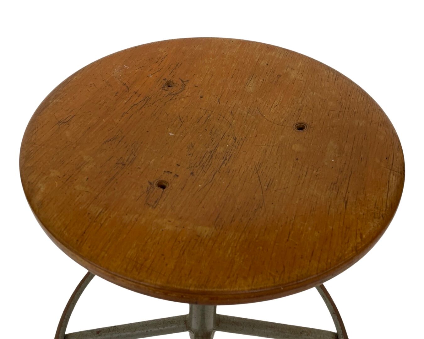 Vintage industrial workshop stool work stool adjustable in height 60's design