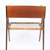 Bedside Table Made In Teak With Drawer & Wicker Shelf By Søren Rasmussen From 1960s