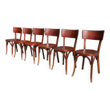 6 chaises Baumann dos large N°30 hêtre foncé