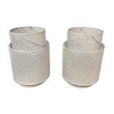 SET OF 2 LARGE METAL CANDLE HOLDERS IN SCANDINAVIAN DESIGN.