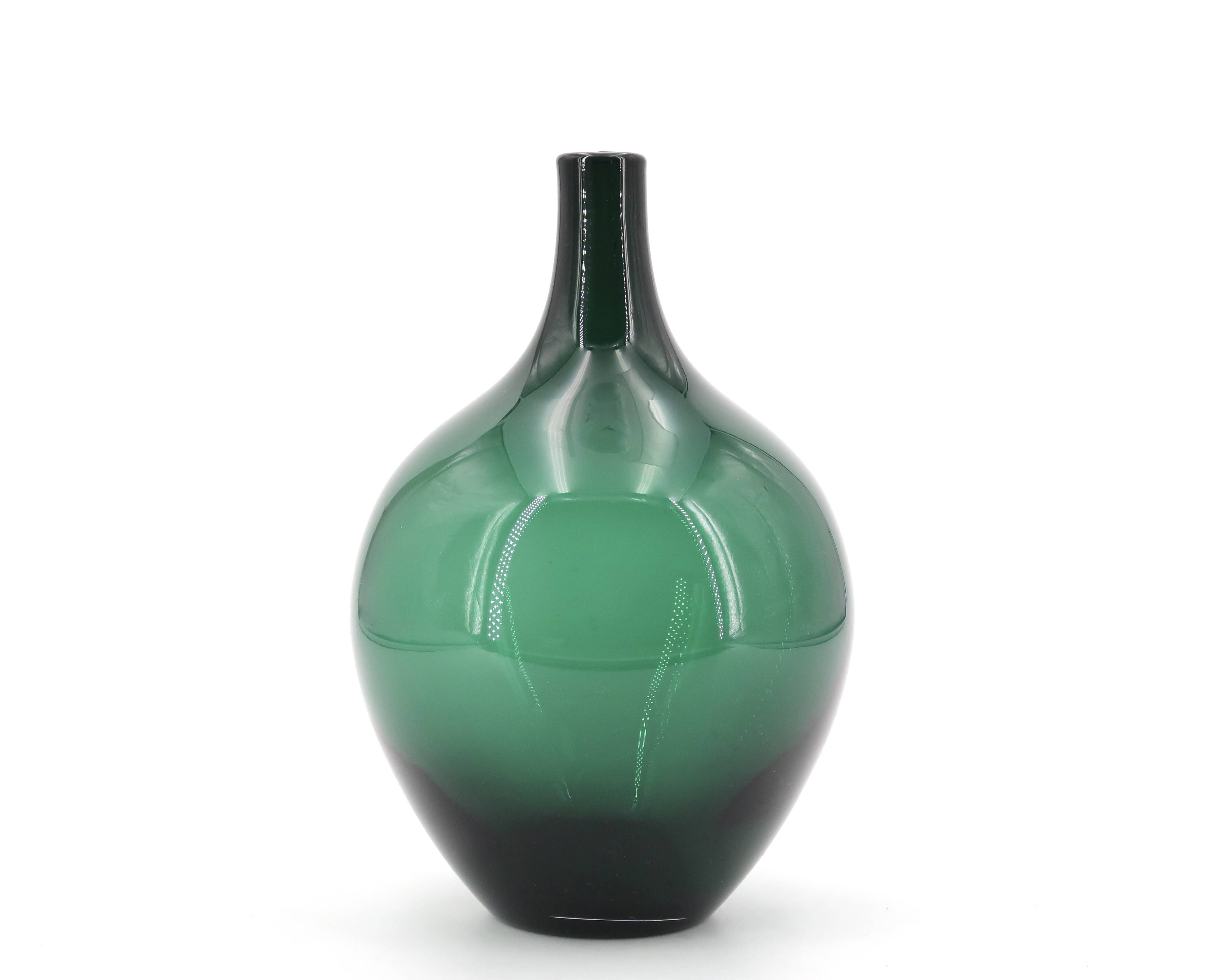 Green glass vase, 1970s