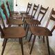 Set of 8 vintage chairs 1960 in beech compass feet