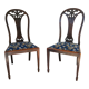 Pair of English Sheraton chairs in mahogany early twentieth century