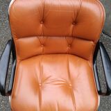 Leather swivel armchair by Charles Pollock 1970