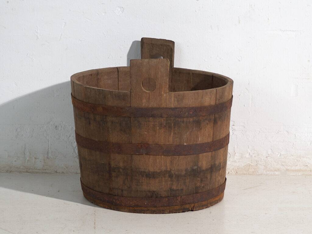 Old wooden barrel with iron straps – Central Europe, circa 1920