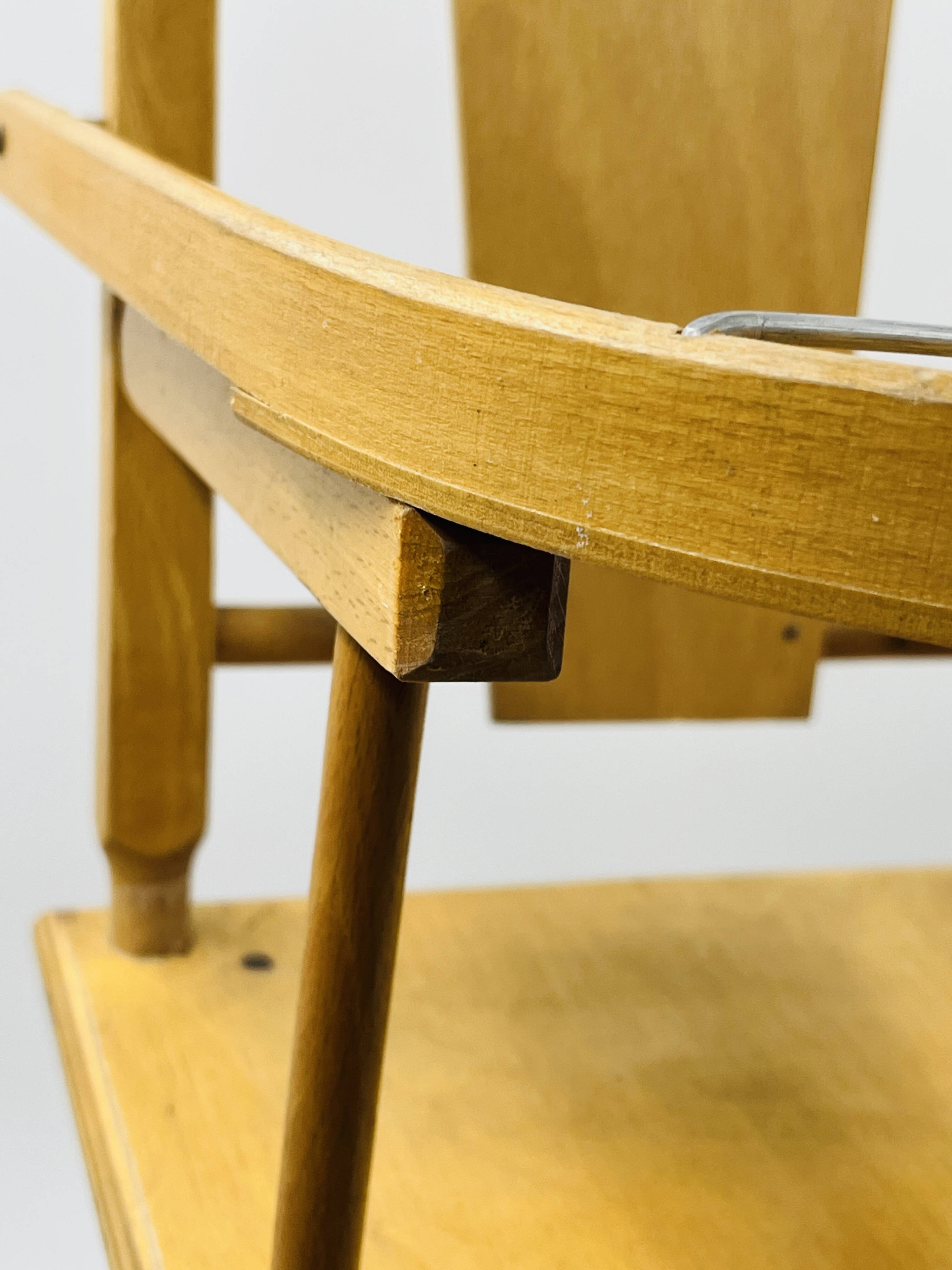 Vintage wooden doll high chair convertible into a walker