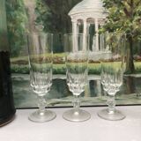 Set of 6 lance model champagne flutes, design made in France from the 1970s.
