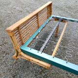 Vintage rattan bed and bedside