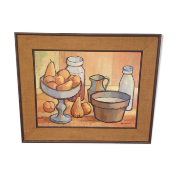 Contemporary still life with fruit by Ludovic