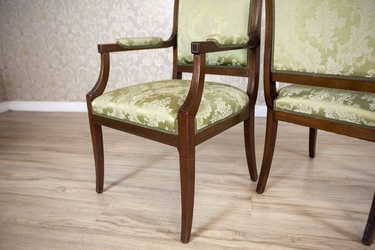 Late 19th Century English Walnut Furniture, Set of 5