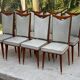 8 chaises scandinaves style italien 1950 bois et cuir blanc