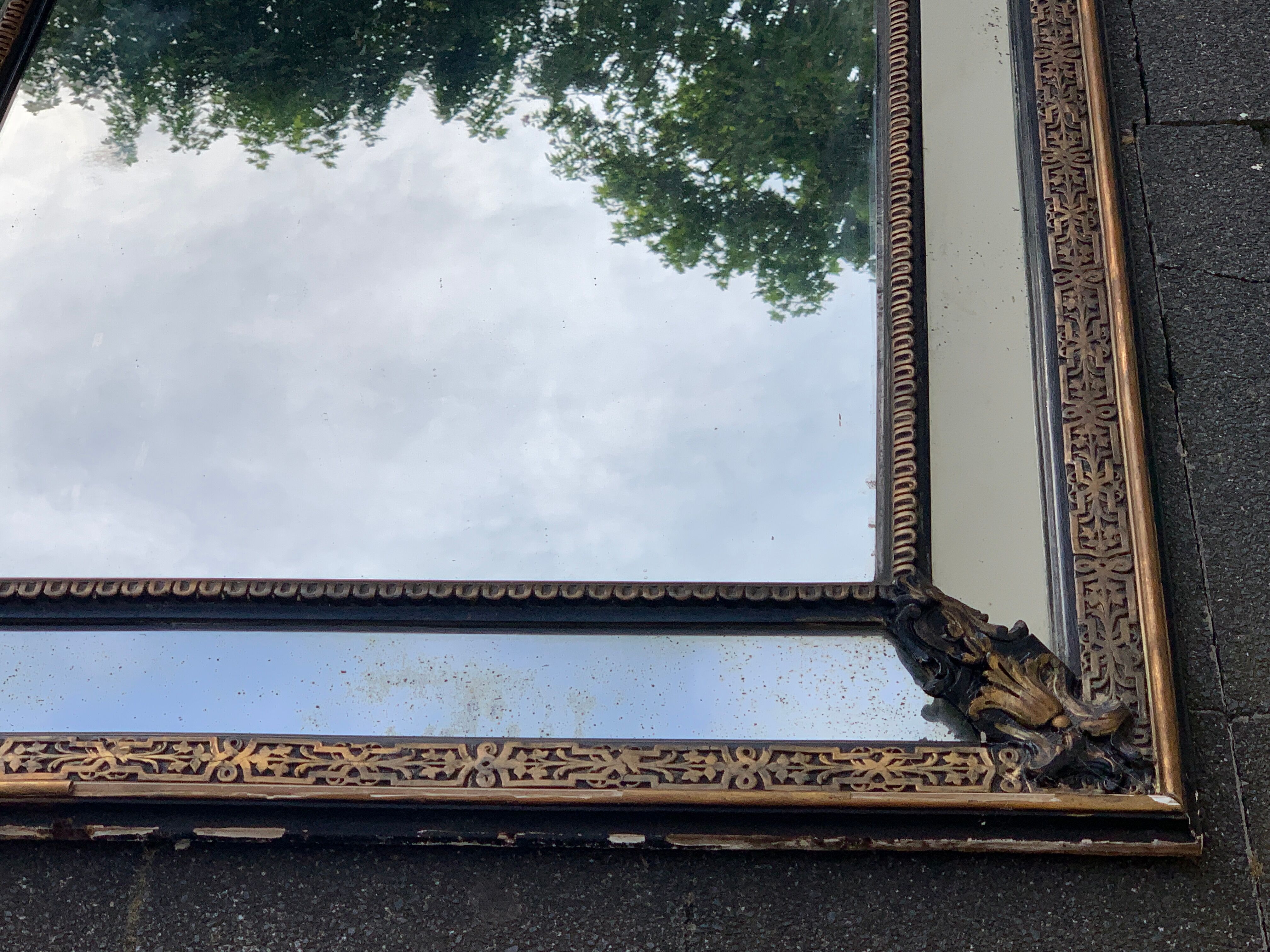 Miroir à parcloses Napoléon III, style Louis XV, 176 x 100 cm