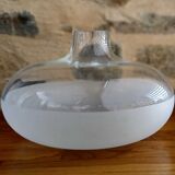 Glass flattened belly ball vase