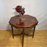 Table d'appoint octogonale en palissandre incrusté de style Édouardien, 1880-1910