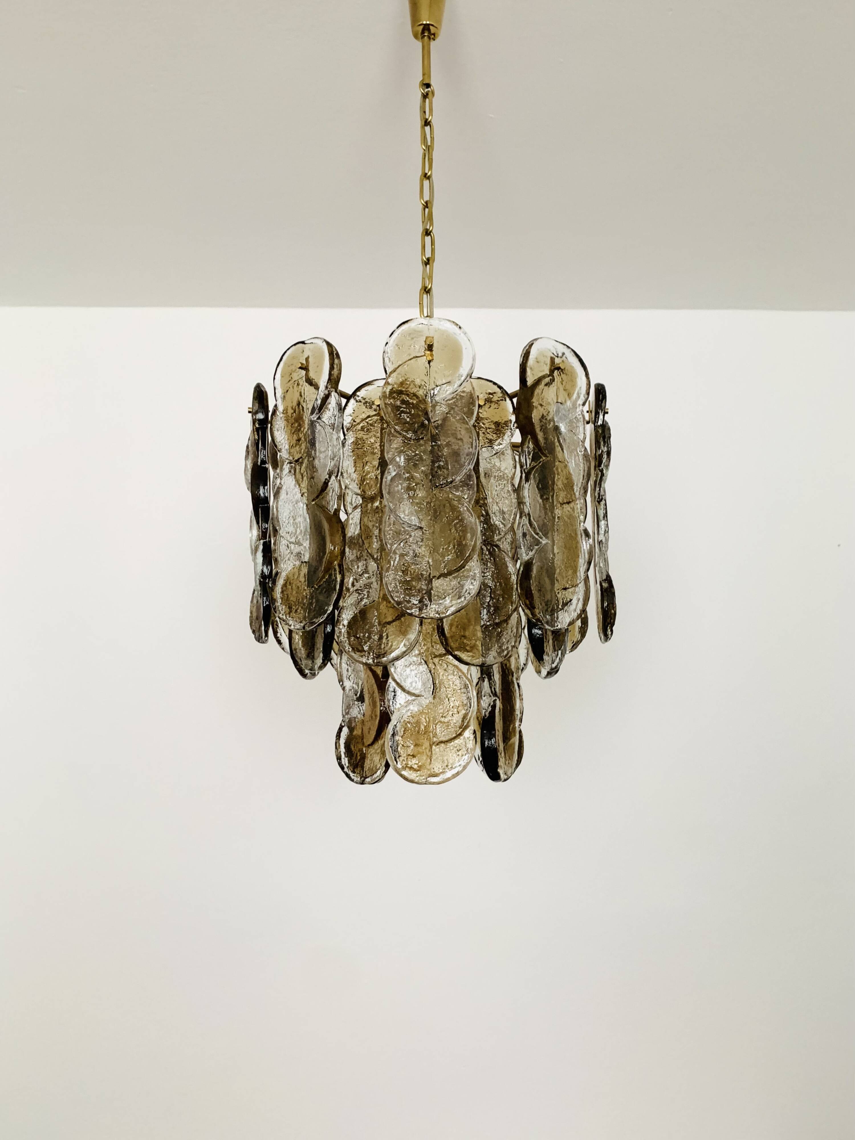 Large smoked glass citrus chandelier by j.t. kalmar