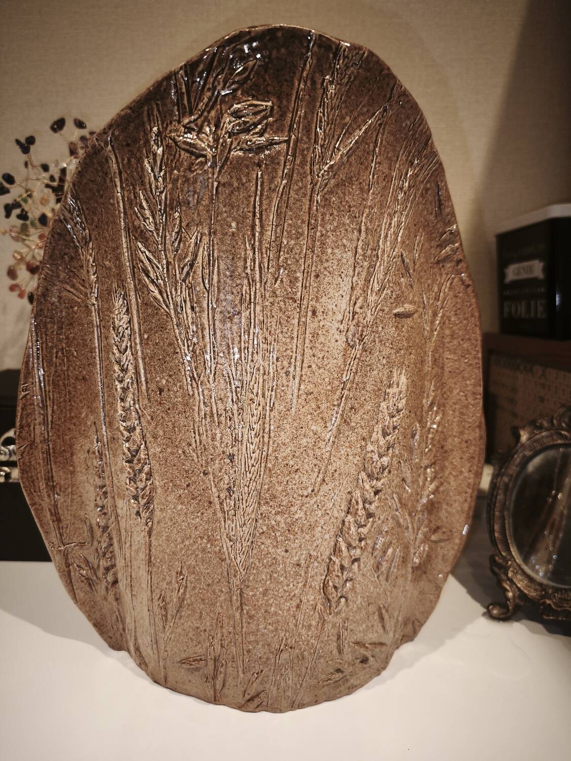 Stoneware vase signed Bodin – French artisanal ceramics (1960s)