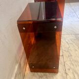 Pair of vintage smoked brown plexiglass side tables