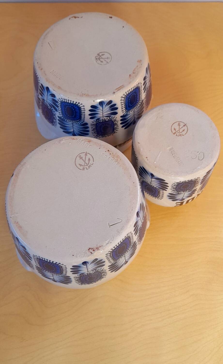 Set of 70s stoneware condiment pots