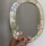 Vintage mirror in real mother-of-pearl and brass