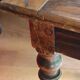 Antique solid walnut table with turned legs, france, late 19th century
