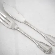 Boulenger Godrons 10 fish cutlery sets, 20 pieces silver-plated metal in excellent condition.