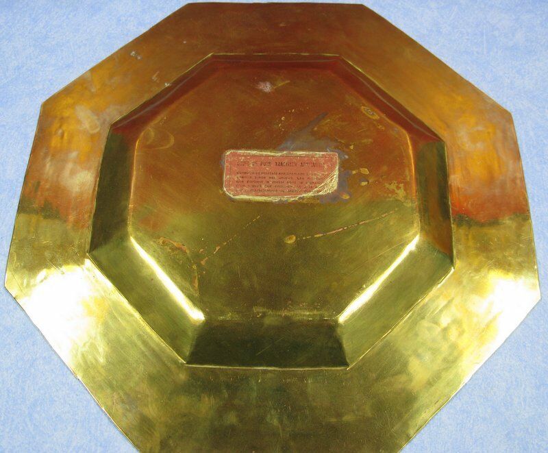 Copper dinanderie artisan platter