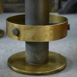 6 tabourets en acier et laiton 1980