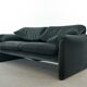Maralunga 2seater sofa in dark grey striped fabrics by Vico Magistretti for Cassina