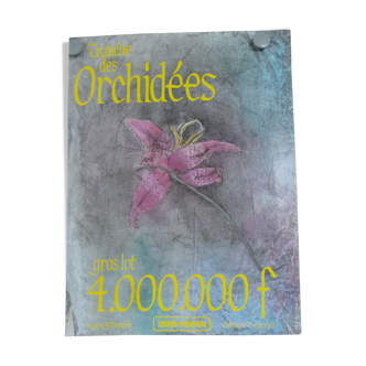 Affiche originale loterie nationale  tranche des orchidées 1984