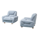 Pair of vintage Italian armchairs in light blue fabric – 1950s design
