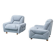 Pair of vintage Italian armchairs in light blue fabric – 1950s design