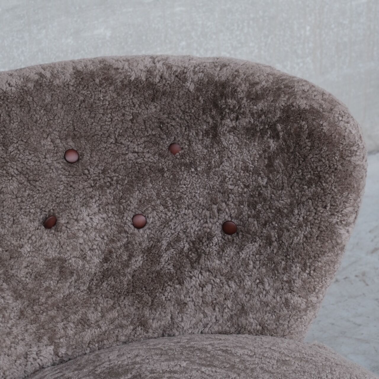 Gösta Jonsson Shearling Mid-Century Swedish Lounge Chair