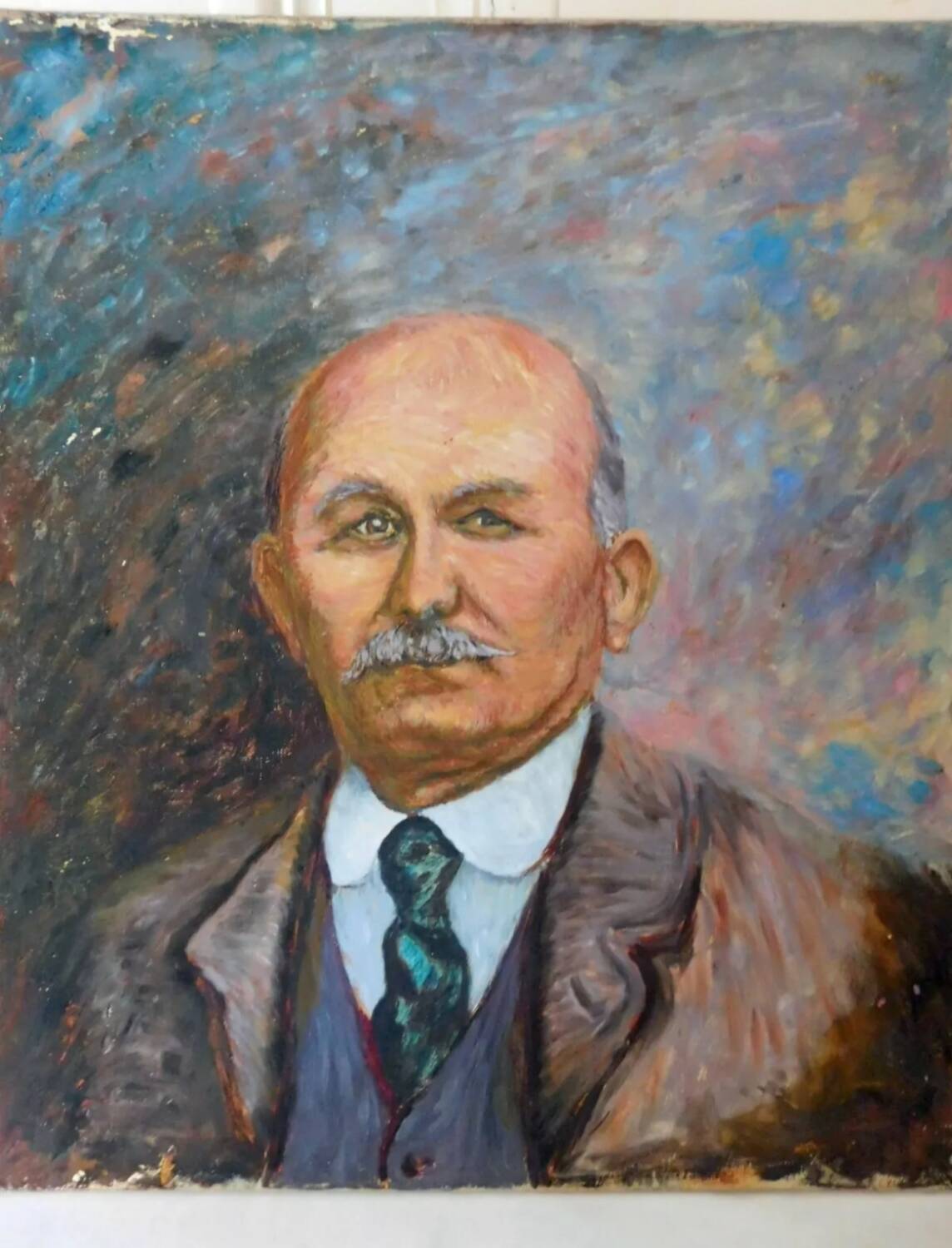 Anonymous portrait of a pensioner oil on canvas