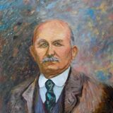 Anonymous portrait of a pensioner oil on canvas